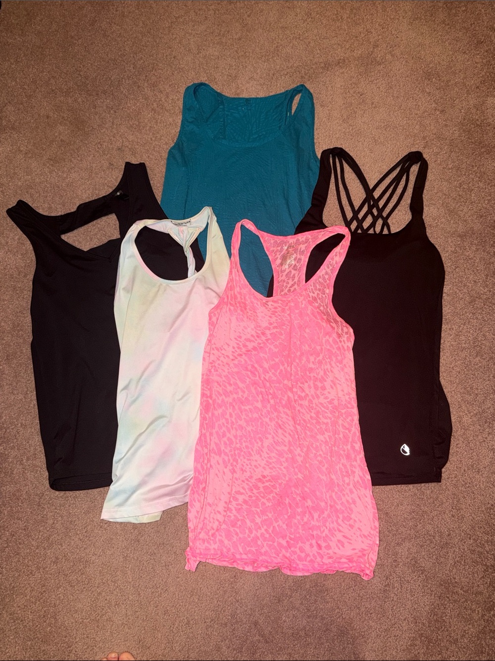 Lot of 5 Women's workout Tank Tops